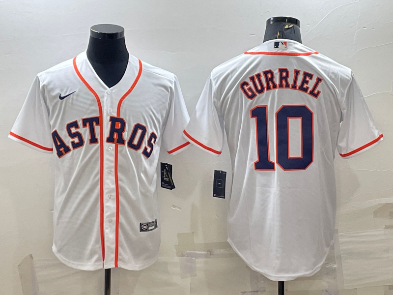 Men's Houston Astros Yuli Gurriel #10 White Home Jersey